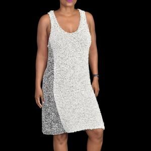 Phillip Lim Sweater Dress Black White Two Tone Sleeveless Tweed Knit Size Medium